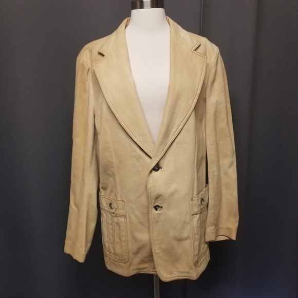 Vintage 70s Union Made Lee Blazer Burnished Tan Color Casual - Picture 1 of 10